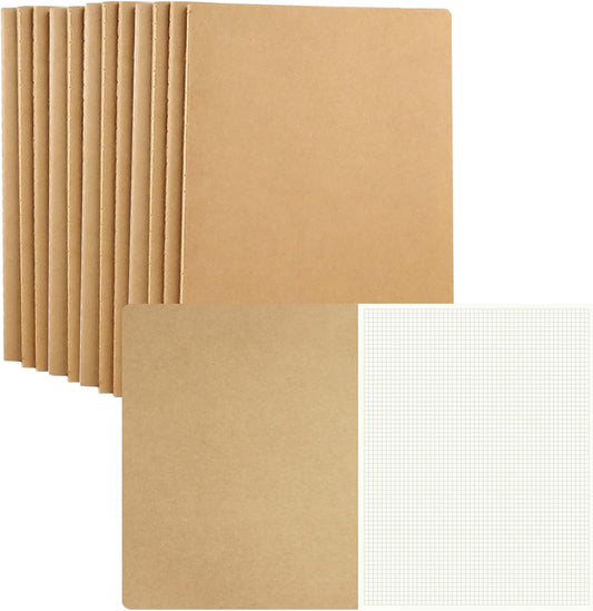 12 Pack Large Graph Paper Journals - Perfect for Students & Travelers!