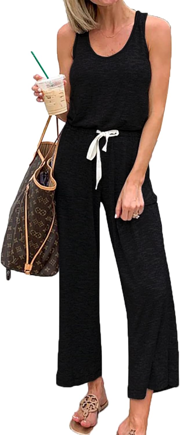 PRETTYGARDEN Casual Sleeveless Jumpsuit for Women Summer Style
