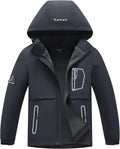 Kids Waterproof Hooded Fleece Lined Raincoat - Lightweight Windbreaker