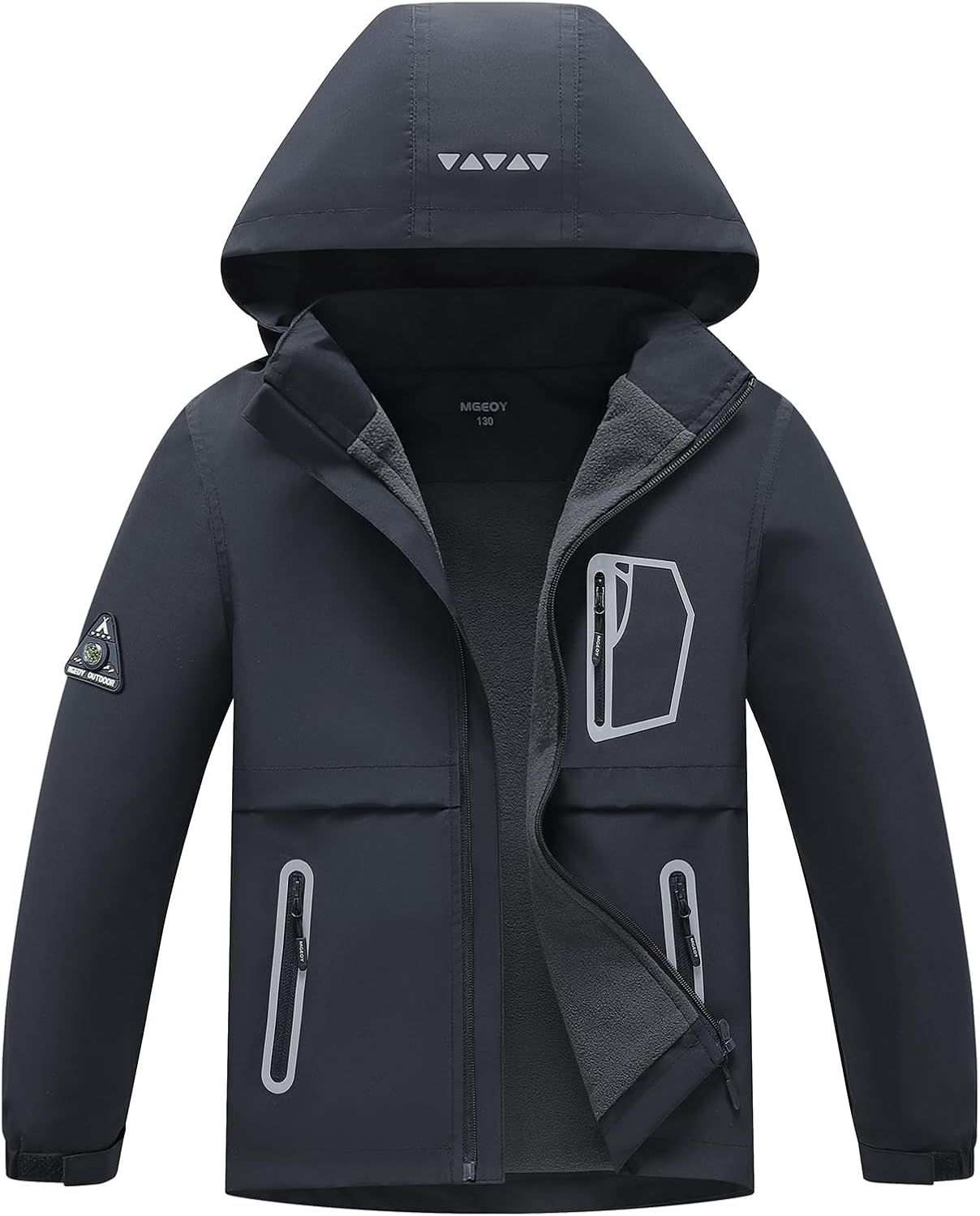 MGEOY Boys Girls Rain Jacket Lightweight Waterproof Hooded Coat