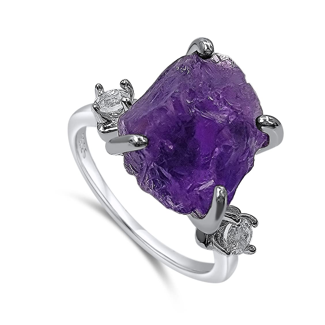 Real Raw Crystal Ring Birthstone Jewelry Gift for Her