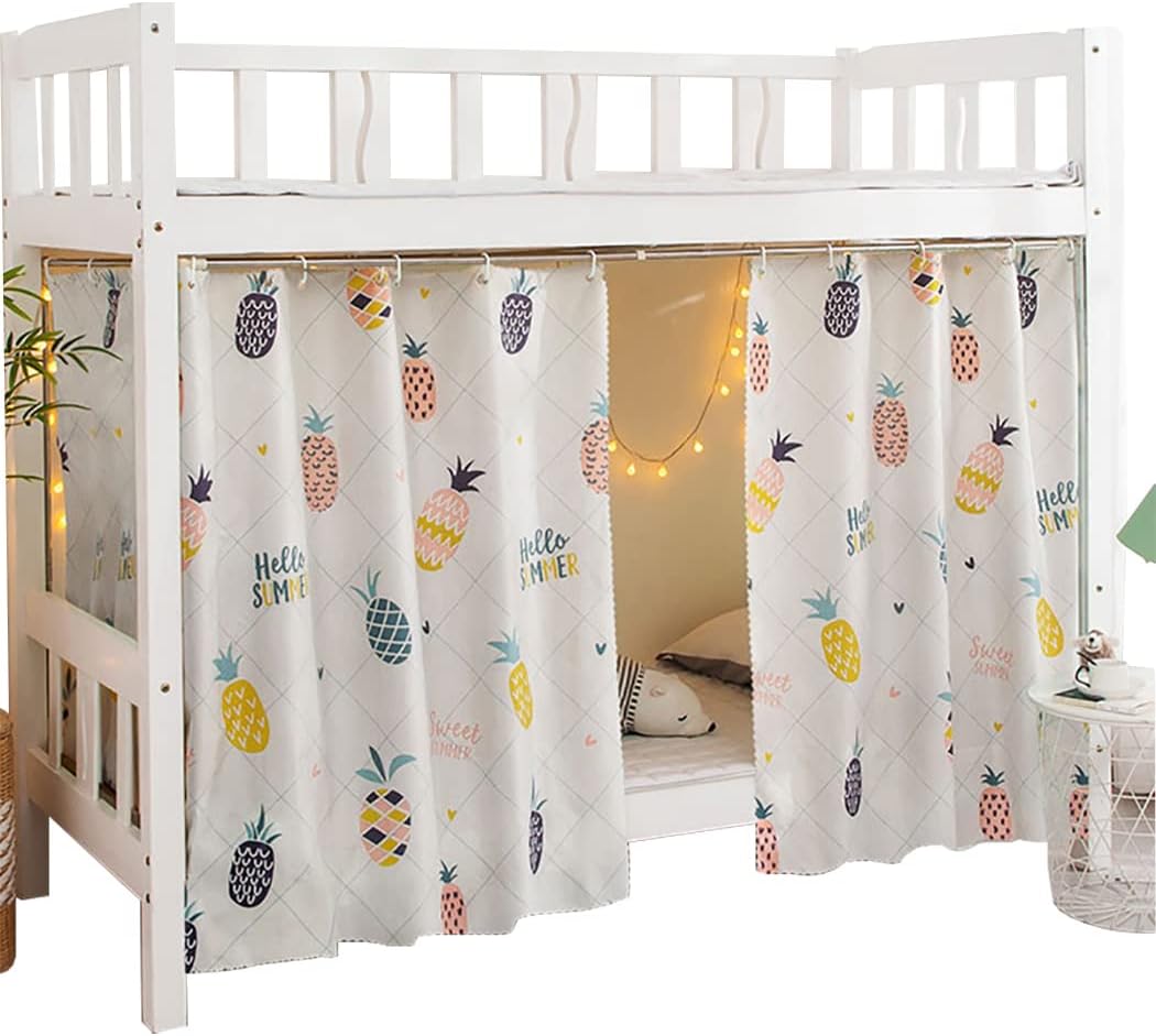 Privacy Curtains for Low Loft Bed - 2 Panels Pineapple
