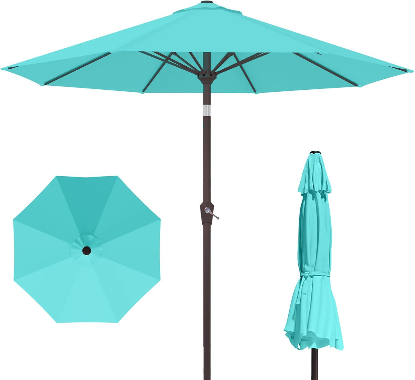 10FT Patio Umbrella with Push Button Tilt and Crank for Shade
