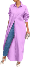 Choichic Shirt Dresses for Women Casual Cotton Blend Maxi