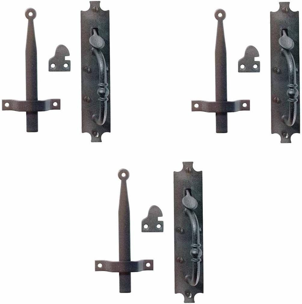 Black Cast Iron Norfolk Door Latches for Elegant Gate Security