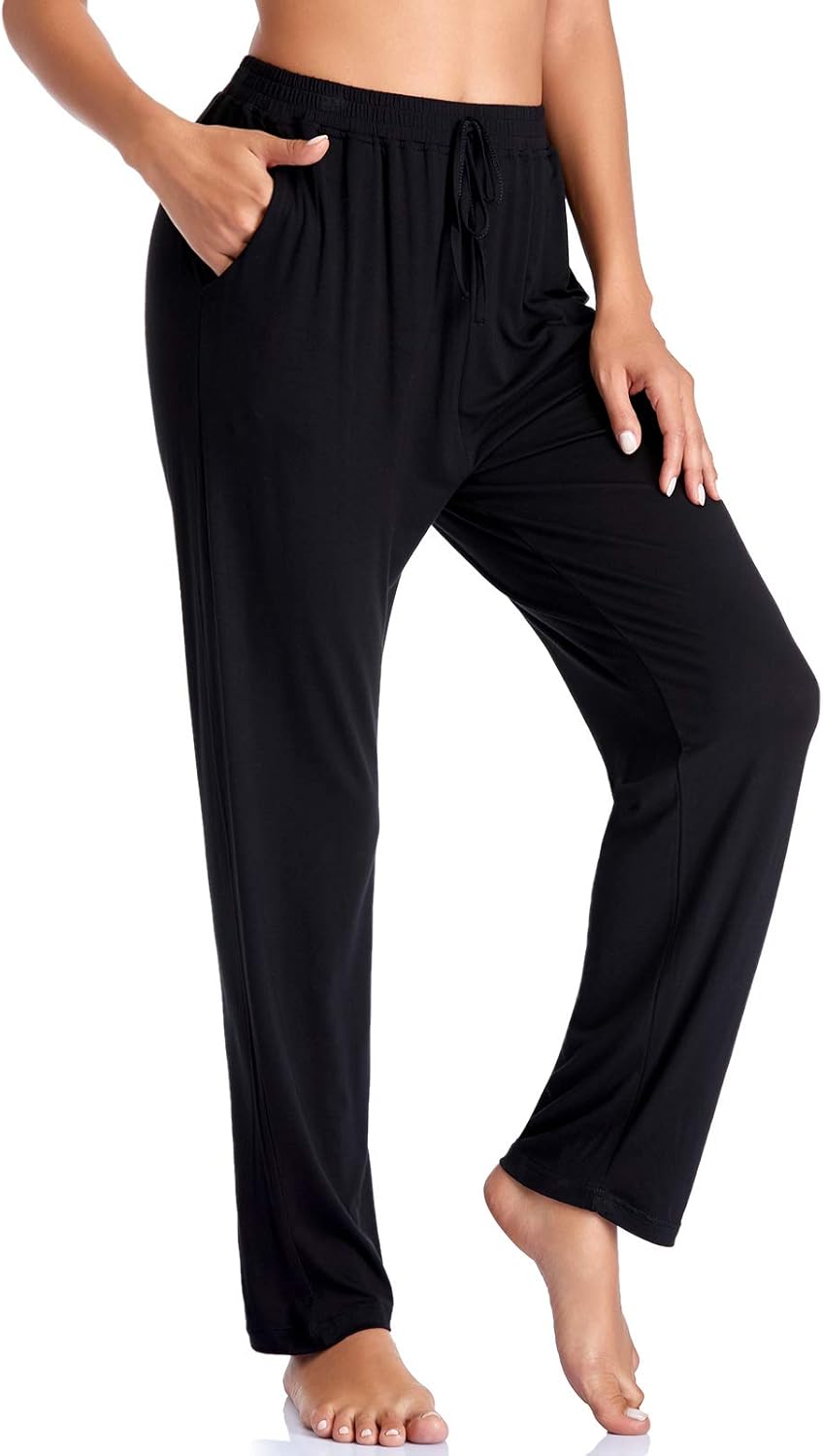 ASIMOON Women's Yoga Pants - Comfy Stretch with Pockets