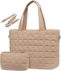 LOVEVOOK Large Puffer Tote Bag for Women with Zipper Closure