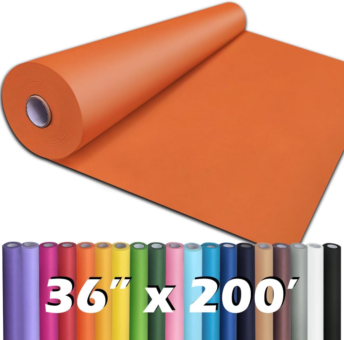 PerkHomy 36in x 200ft OrangeRed Kraft Paper Roll for Crafting