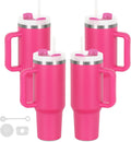 4 Pack 40 Oz Tumblers with Handle Bulk - Durable Double Wall Cups