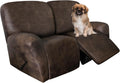 Leather Look Loveseat Recliner Covers 6-Piece - Stay in Place