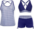 3-Piece Tankini Swimsuits for Women - Athletic Swim Set with Boyshorts