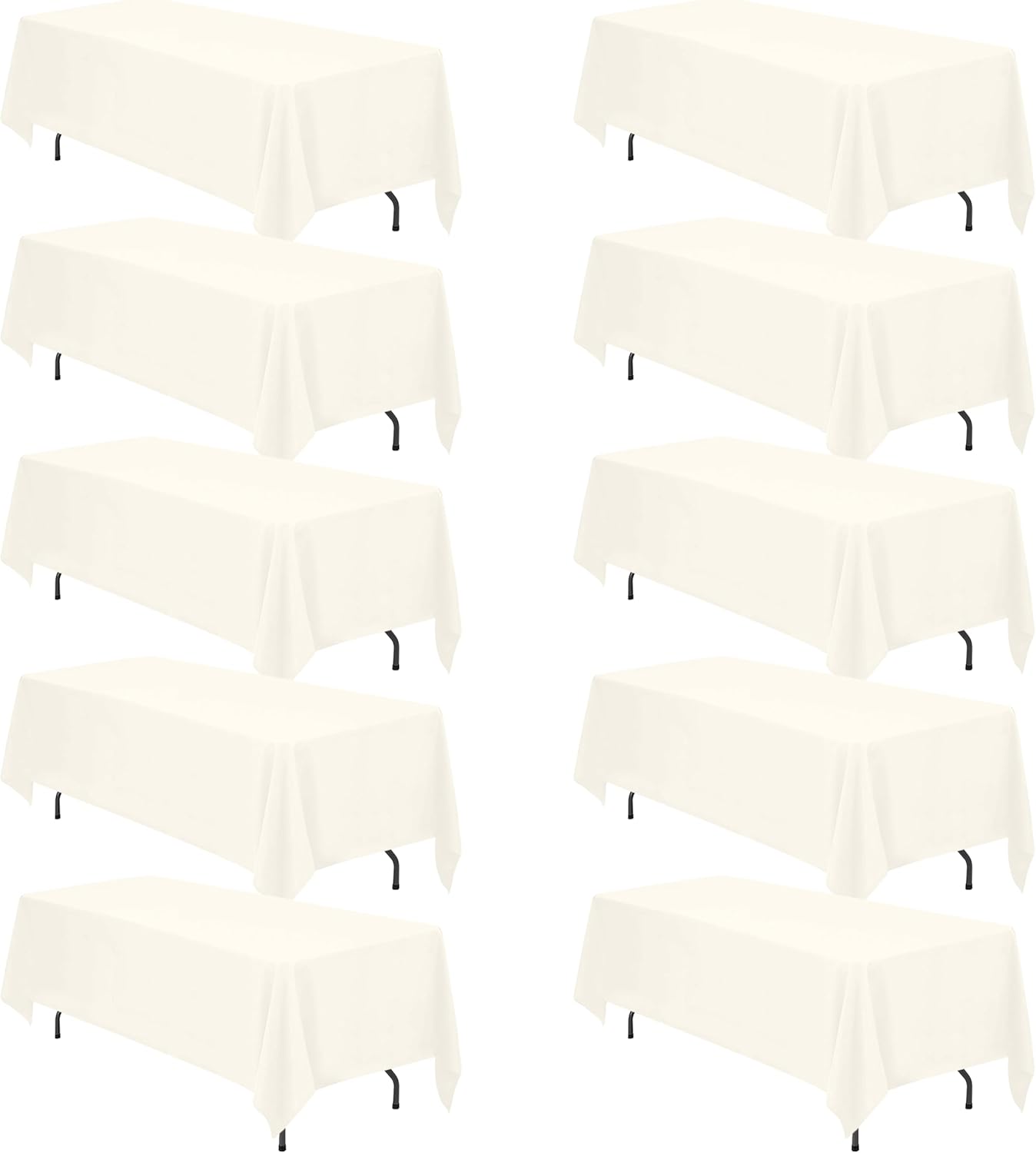 Premium Ivory Tablecloths for 6ft or 8ft Rectangle Tables