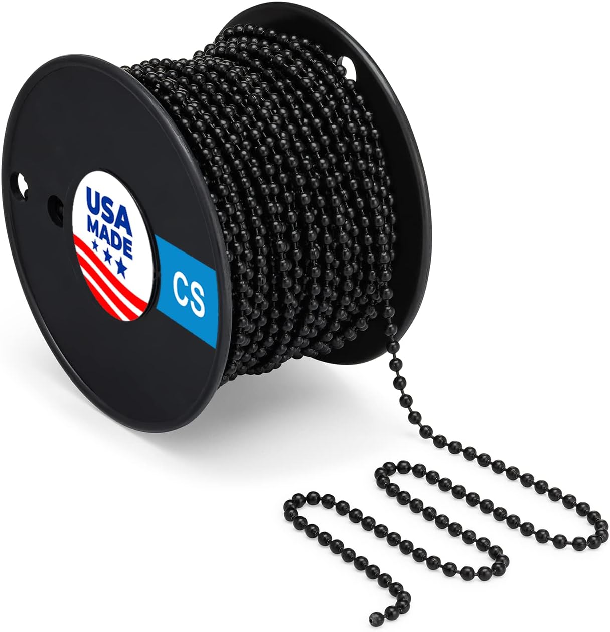 Black #10 Beaded Ball Chain for Vertical Blinds & Labeling
