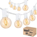 Outdoor String Lights Waterproof Patio LED 100FT G40 Globe Lights