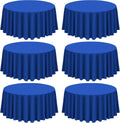 Royal Blue Round Tablecloth 108 in 6 Pack - Durable Washable Covers