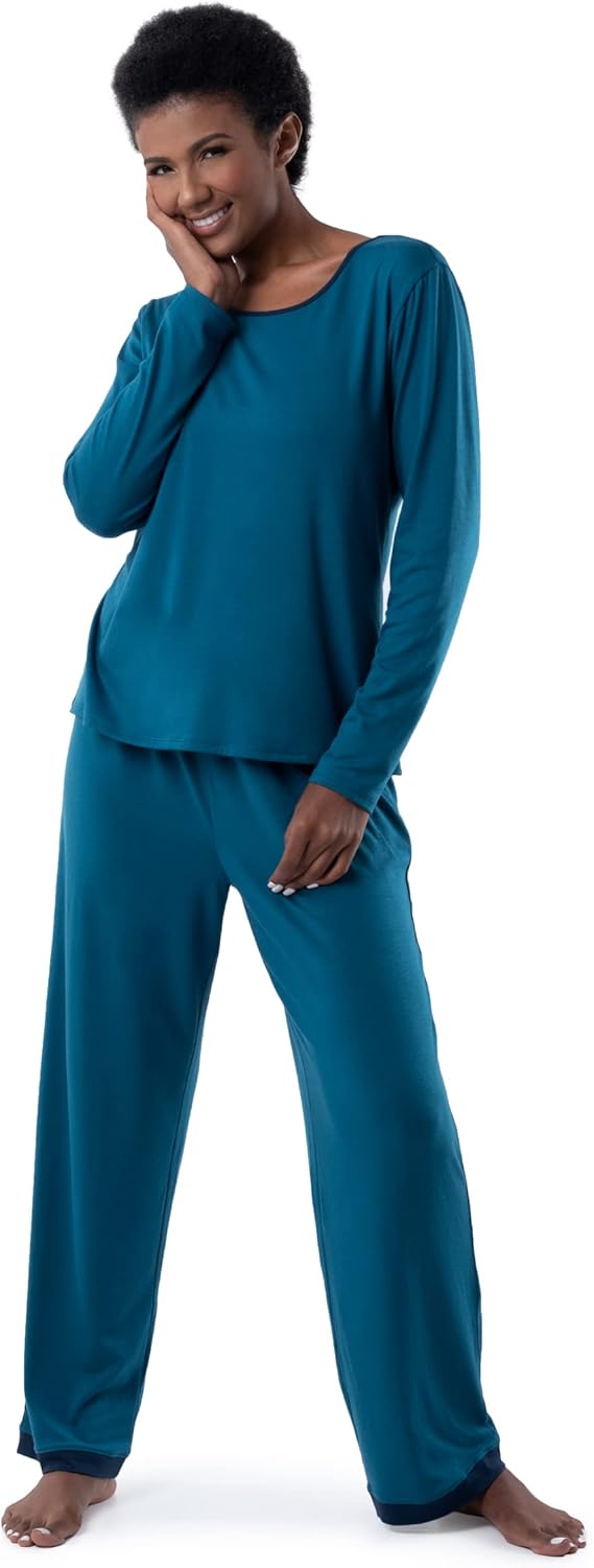 Fruit of the Loom Women's Long Sleeve Tee and Pant Sleep Set