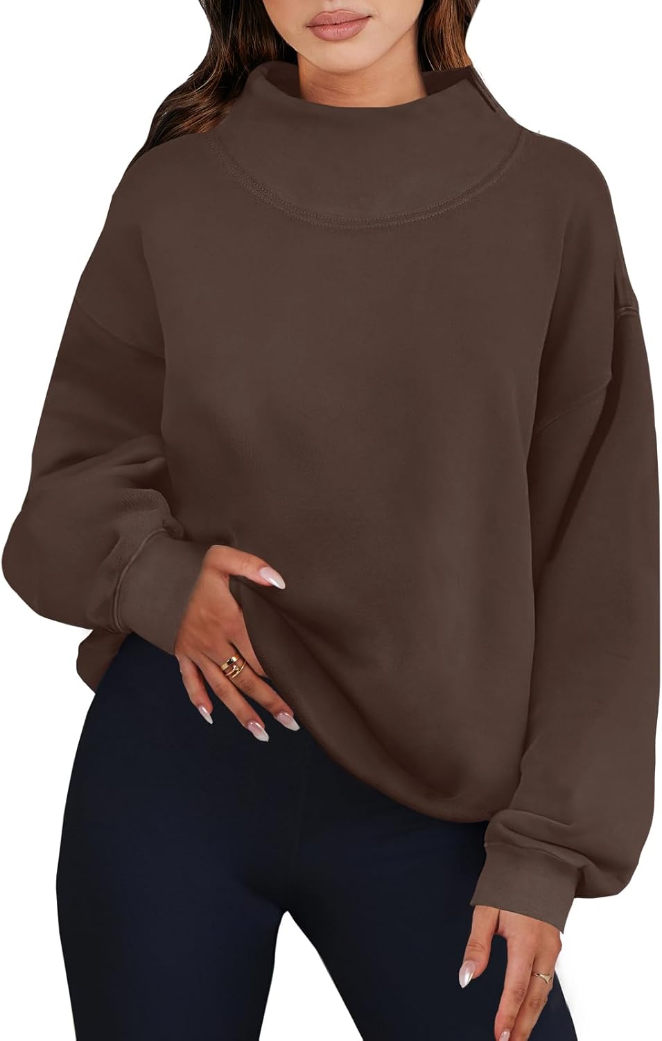 Oversized Turtleneck Pullover Sweatshirt for Women Fashion