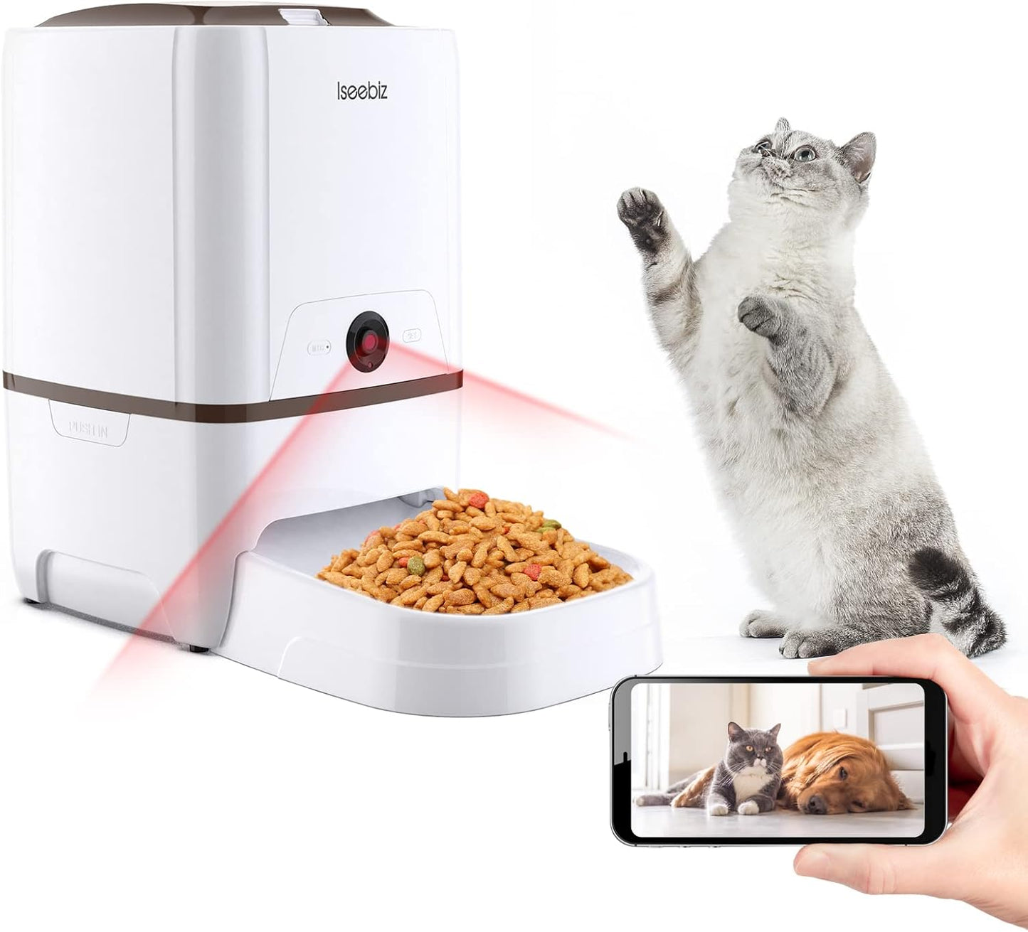 Smart Pet Feeder: 6L Camera, App Control, 2-Way Audio