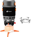 Odoland Heat Exchange Camping Pot & Stove Set - 7-in-1 Cookware Kit