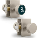 Mega Handles Laura Privacy Door Knobs - 2 Pack Satin Nickel