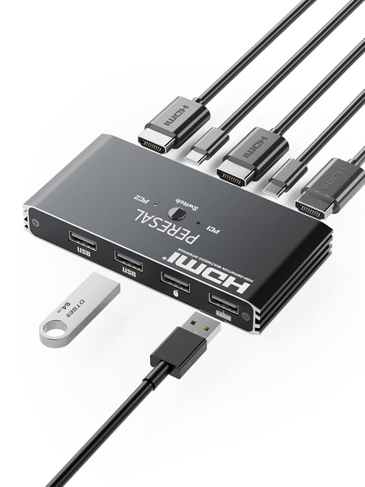 USB 3.0 KVM Switch for 2 Computers Sharing 1 Monitor