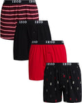 IZOD Mens Boxer Shorts 4-Pack Performance Knit Cotton Boxers