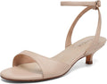 Women's Sandals Kitten Heels Low Strappy Heels Open Toe Ankle Strap on