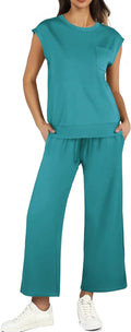 PINSPARK Summer 2 Piece Lounge Set - Breathable Cropped Tracksuit