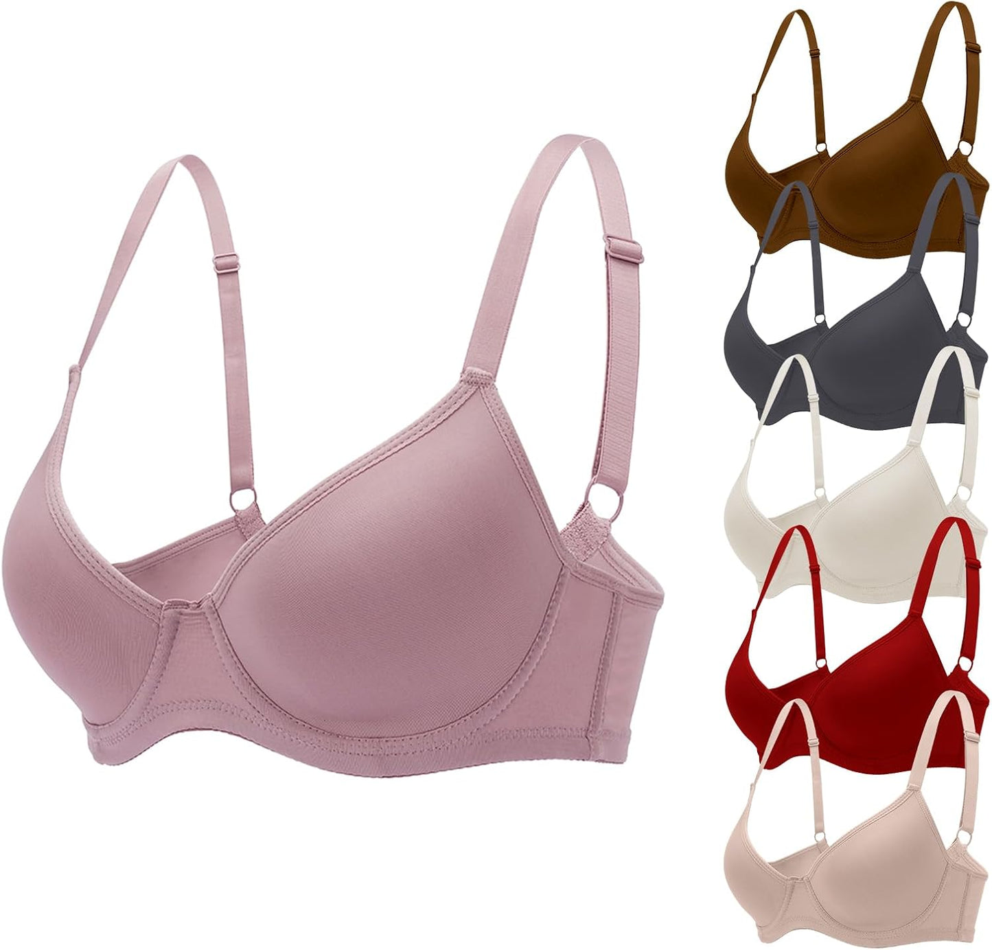 Comfortable Everyday Bras for Women - 6pcs Pack Push Up Bra