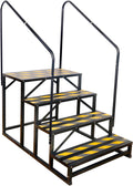 RV Steps with Handrail 4-Step Portable Stairs - Stable Entry