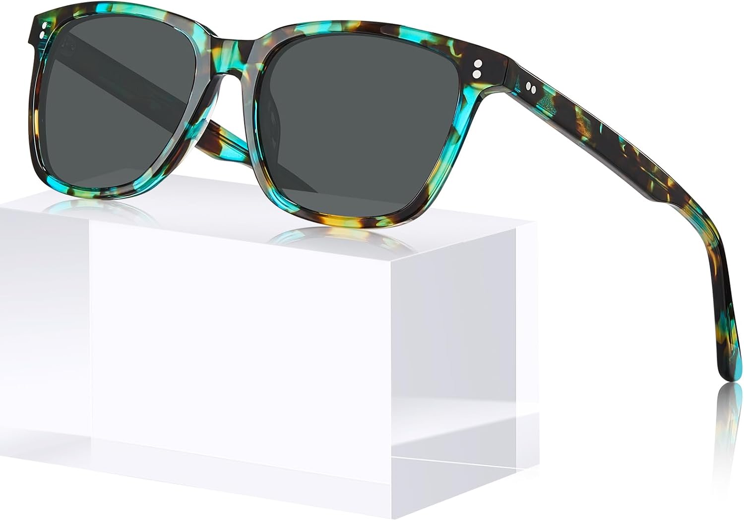 CARFIA Acetate Polarized Sunglasses for Women Small Face