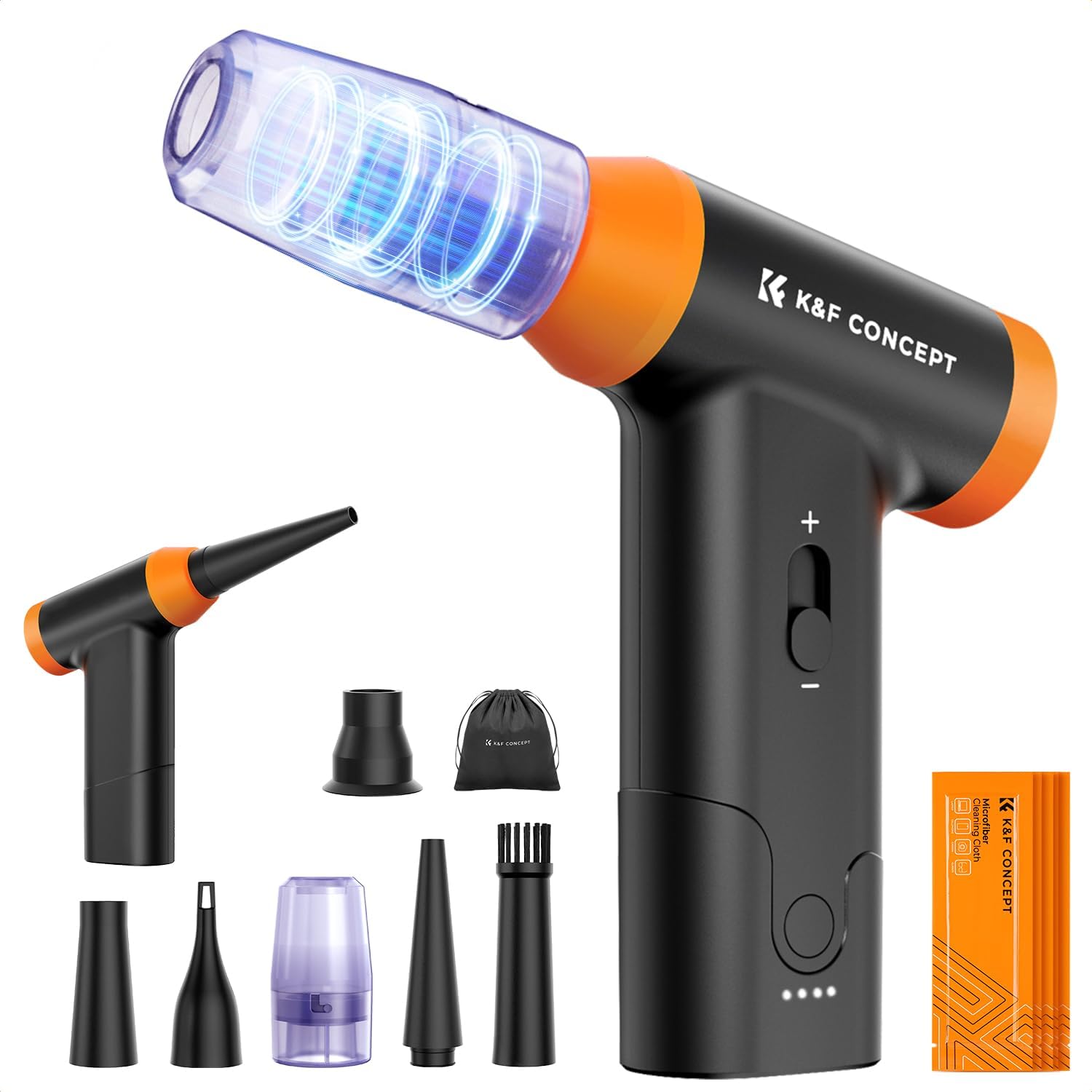 150K RPM Electric Air Duster - Deep Clean Anywhere
