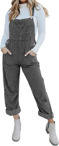 Corduroy Women's Overalls With Adjustable Straps - Baggy Fit
