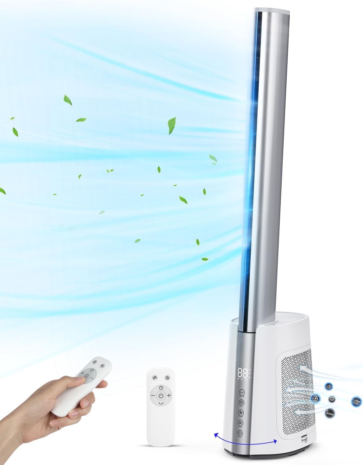 Gimify Bladeless Tower Fan - Quiet, HEPA Filtered