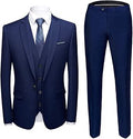 MY'S Men's 3 Piece Slim Fit Suit One Button Jacket Vest Pants Set