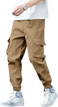 HOTake Men's Stretch Cotton Cargo Pants - Comfortable Cargo Joggers