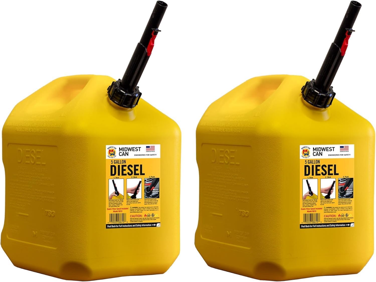 Midwest Can 5 Gallon Diesel Can with Flame Shield Safety System