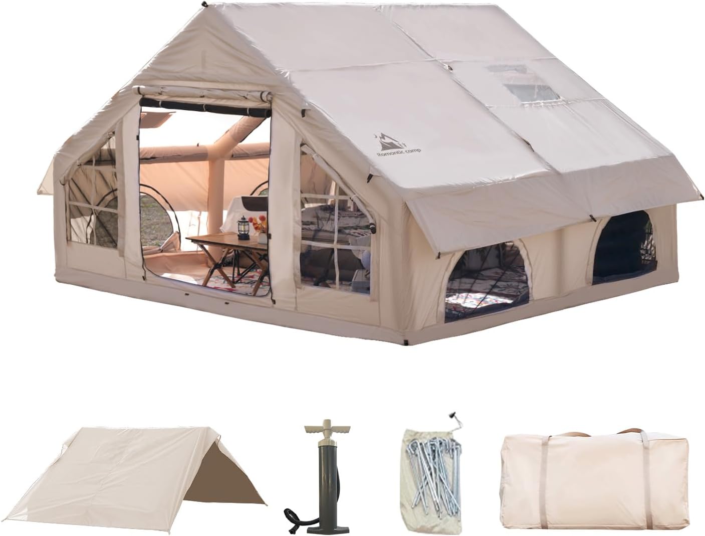 4-6 Person Waterproof Inflatable Camping Tent: Easy Setup