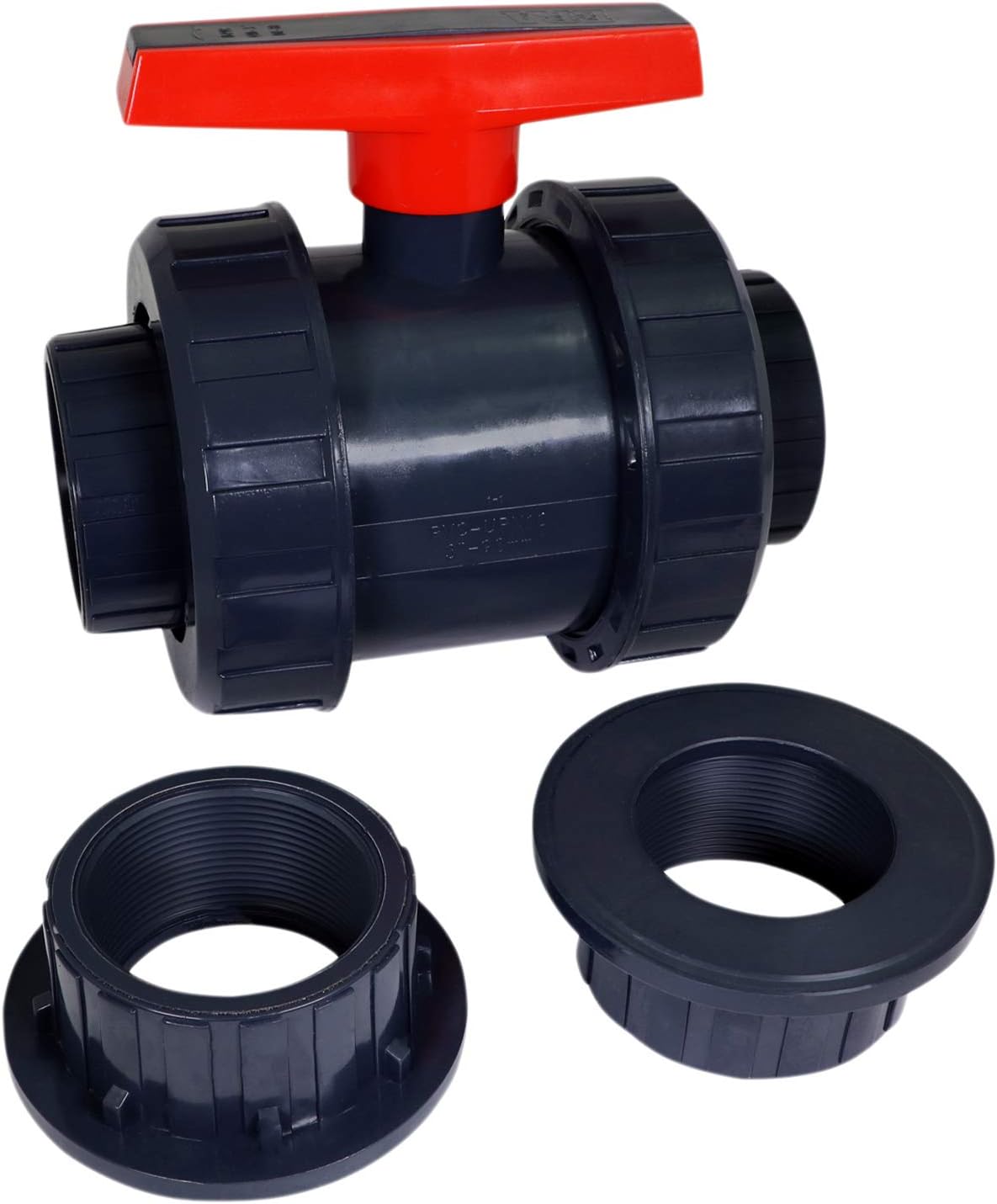 Midline Valve Heavy Duty PVC True Union Ball Valve with Pink Handle