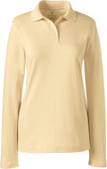 Lands' End Women's Long Sleeve Feminine Fit Interlock Polo Shirt
