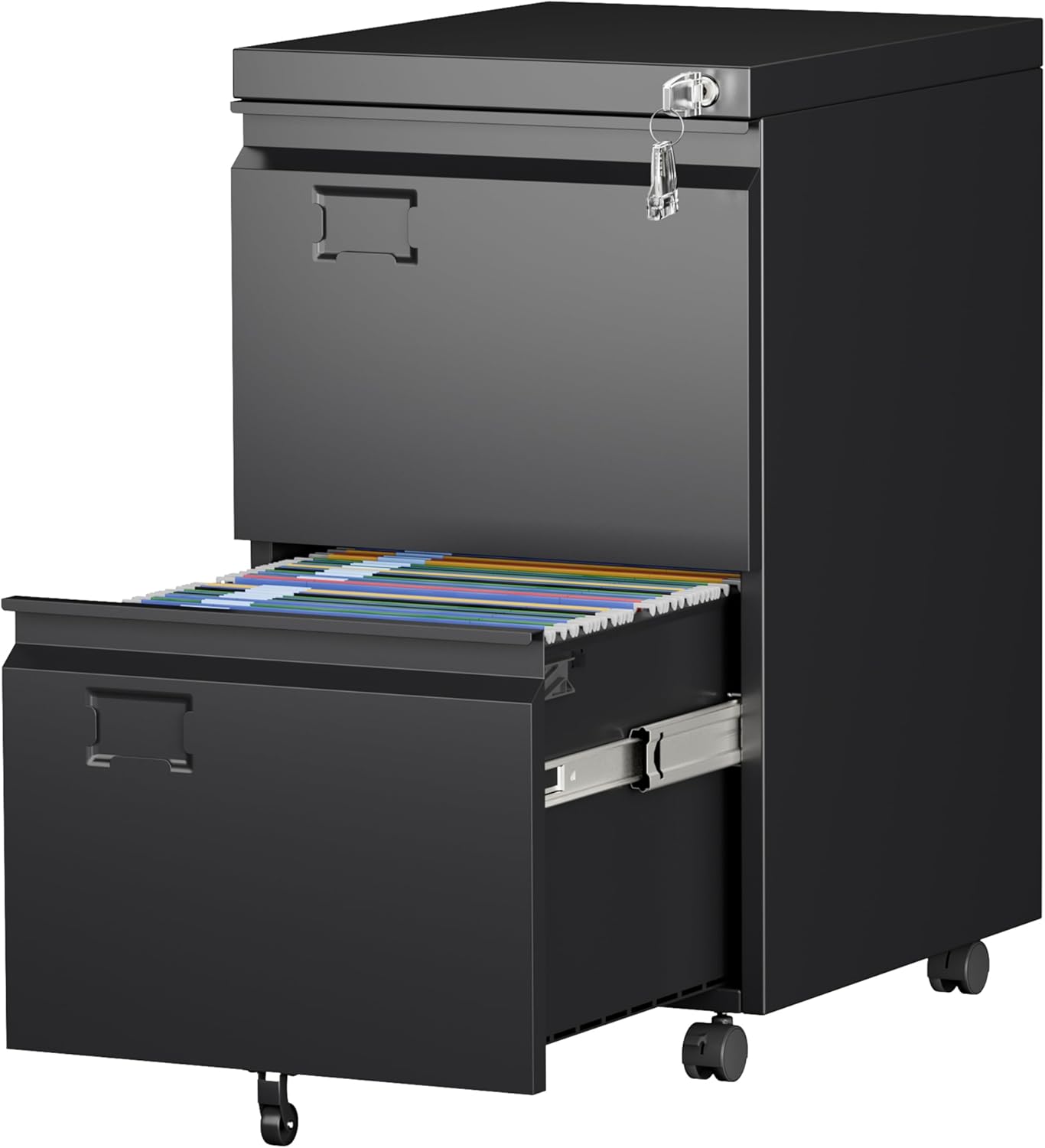 Aobabo 2 Drawer File Cabinet with Wheels for Home Office Use