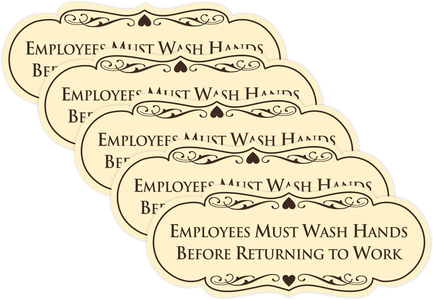Signs ByLITA Employees Must Wash Hands Sign - 5 Pack