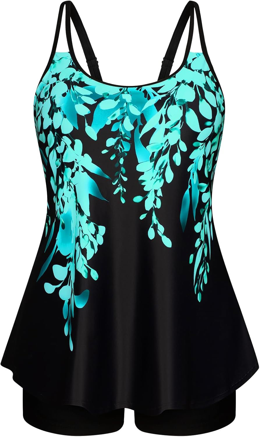 Hanna Nikole Womens Plus Size Tankini Swimsuit for Comfort