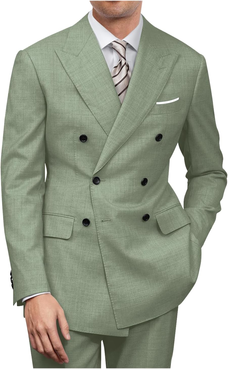 Mens Double Breasted Suit Slim Fit for Weddings and Prom Events