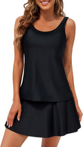 Women's Two-Piece Tankini Swimsuit Tummy Control - False Two-Piece Top
