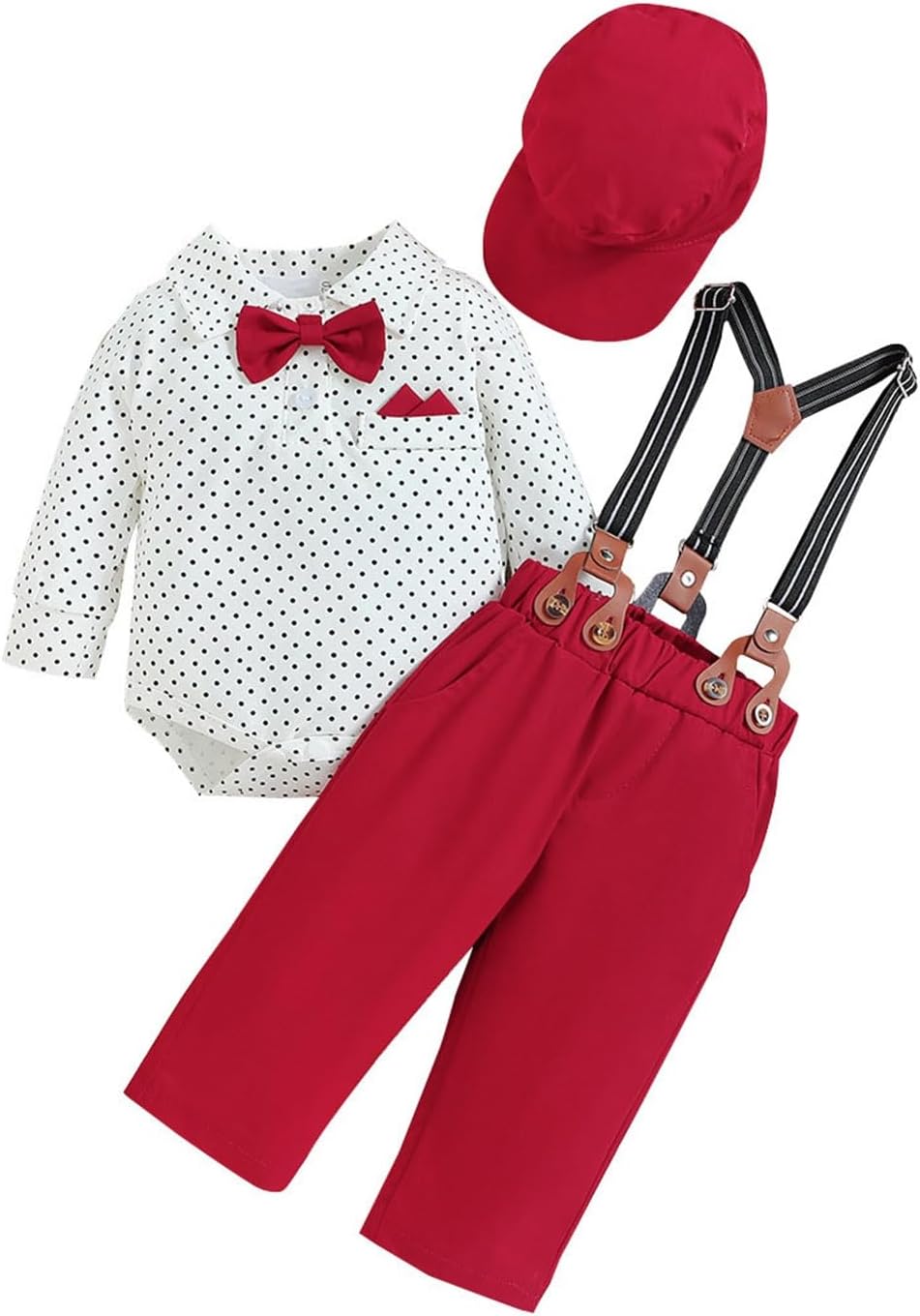Adorable Baby Boy Gentleman Christmas Outfit Set 0-18M