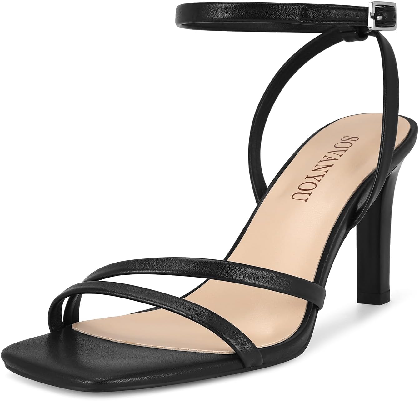 SOVANYOU Heeled Sandals for Women with Strappy Design