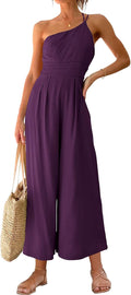 Trendy One Shoulder High Waist Jumpsuit for Women's Summer Style