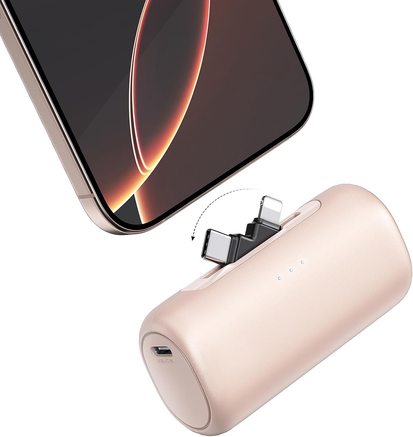 Fast Charge On-the-Go: 2-in-1 5000mAh Power Bank, Pink