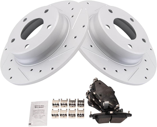 TRQ Rear Brake Pad & Rotor Kit for 2020-2022 Nissan Sentra